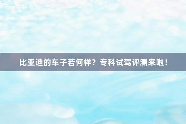 比亚迪的车子若何样？专科试驾评测来啦！