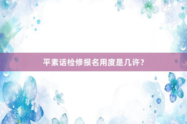 平素话检修报名用度是几许？